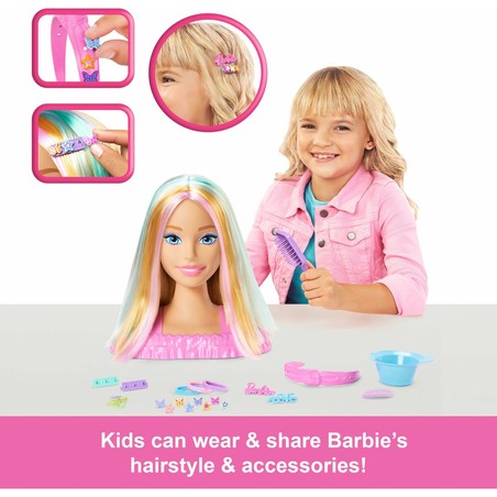 Construcción niños 3 años: Muñeca Barbie fomentando la creatividad en peinados