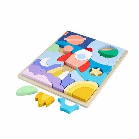 Set construcción educativo: Puzzle de madera Mattel para niños 3 años