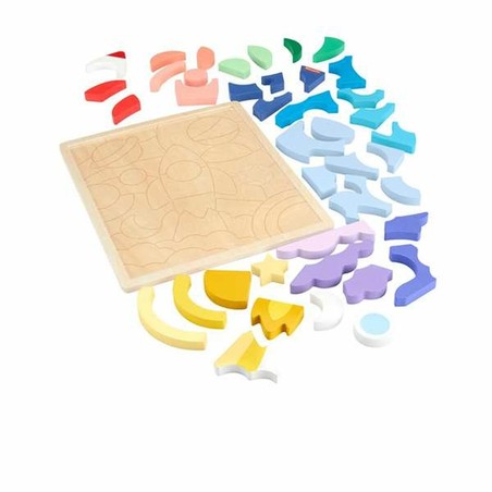 Juguete construcción motricidad fina: Piezas de puzzle espacial Fisher-Price