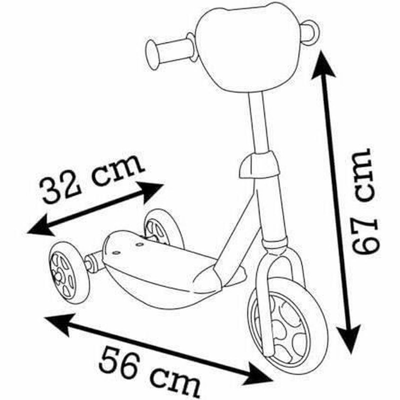 Niño feliz pedaleando en triciclo Smoby Stitch 3R, juguete construcción motricidad fina