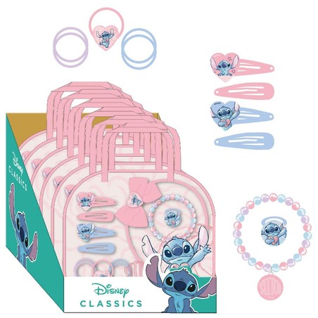 Set de peluquería infantil Stitch Rosa con accesorios
