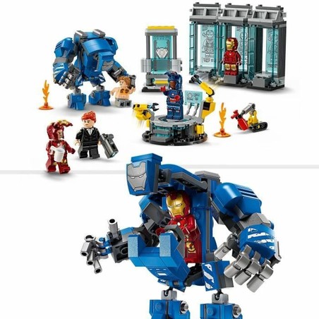 Niño construyendo LEGO Iron Man - Juego creatividad Marvel