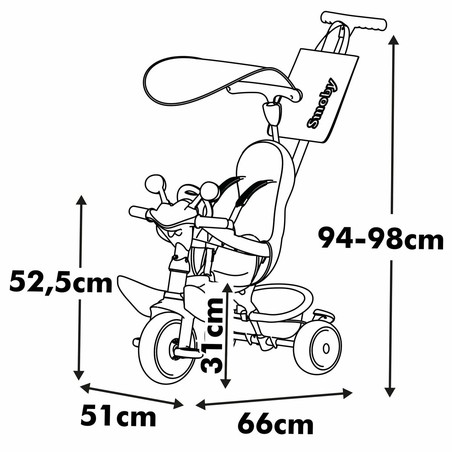 Triciclo infantil Smoby Baby Driver con asiento ajustable y cesta