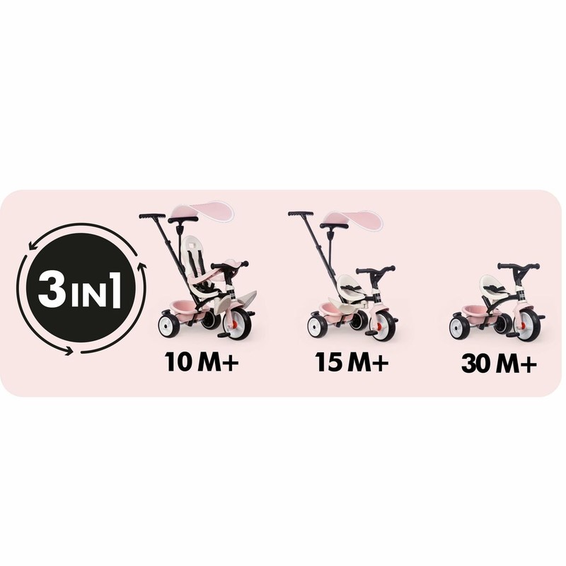 Ruedas macizas triciclo Smoby seguridad infantil