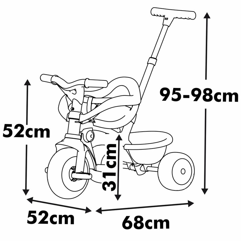 Detalle del asiento ergonómico y seguro del triciclo Smoby Be Move Confort.