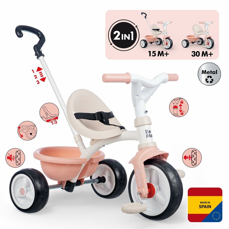 Triciclo Smoby Be Move listo para el desarrollo motricidad