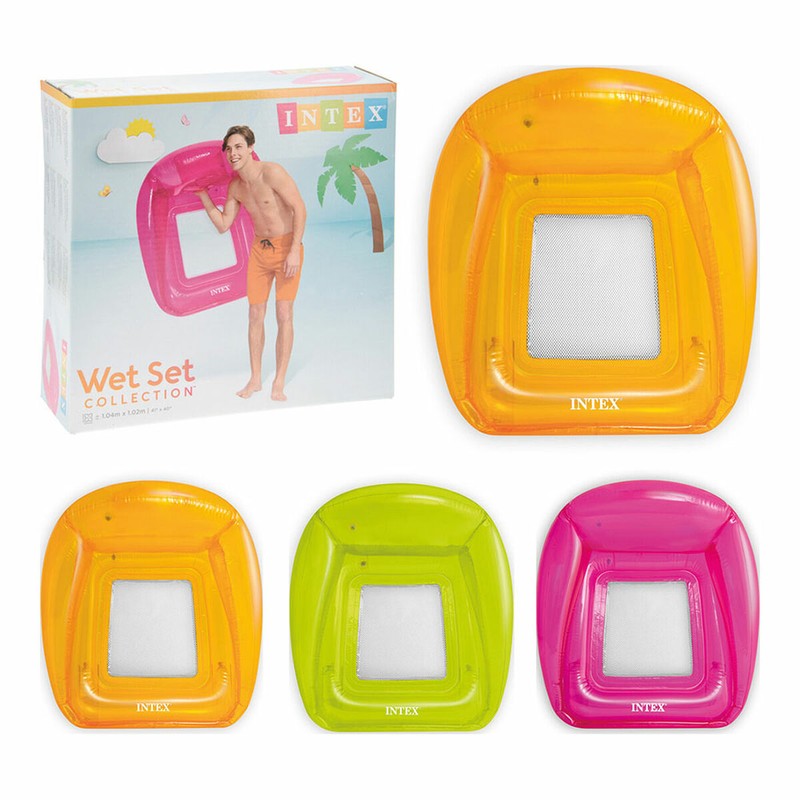 Flotador hinchable Intex Lounge transparente multicolor para adultos