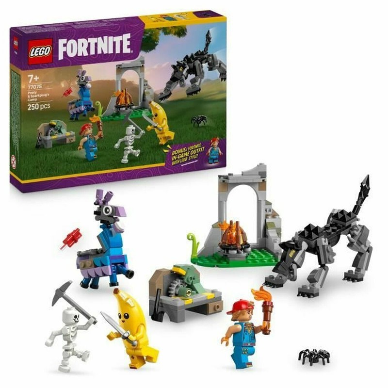 set construcción educativo LEGO Fortnite 77075 Campamento Plátano