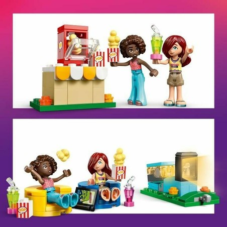 Detalle de figuras y accesorios del set LEGO Friends Noche de Cine