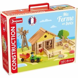 Juguetes construcción niños Jeujura, set de bloques de madera ecológicos 2