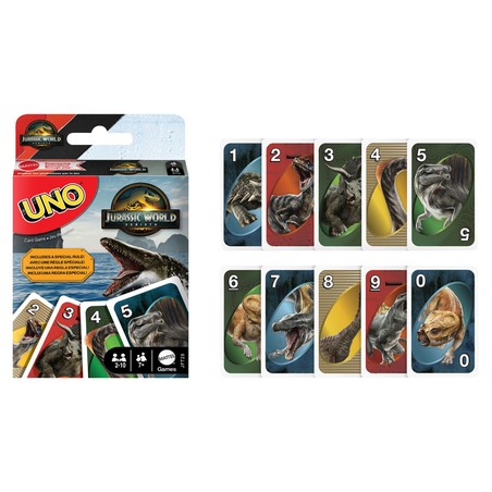 Juego cartas niños UNO Jurassic World Mattel