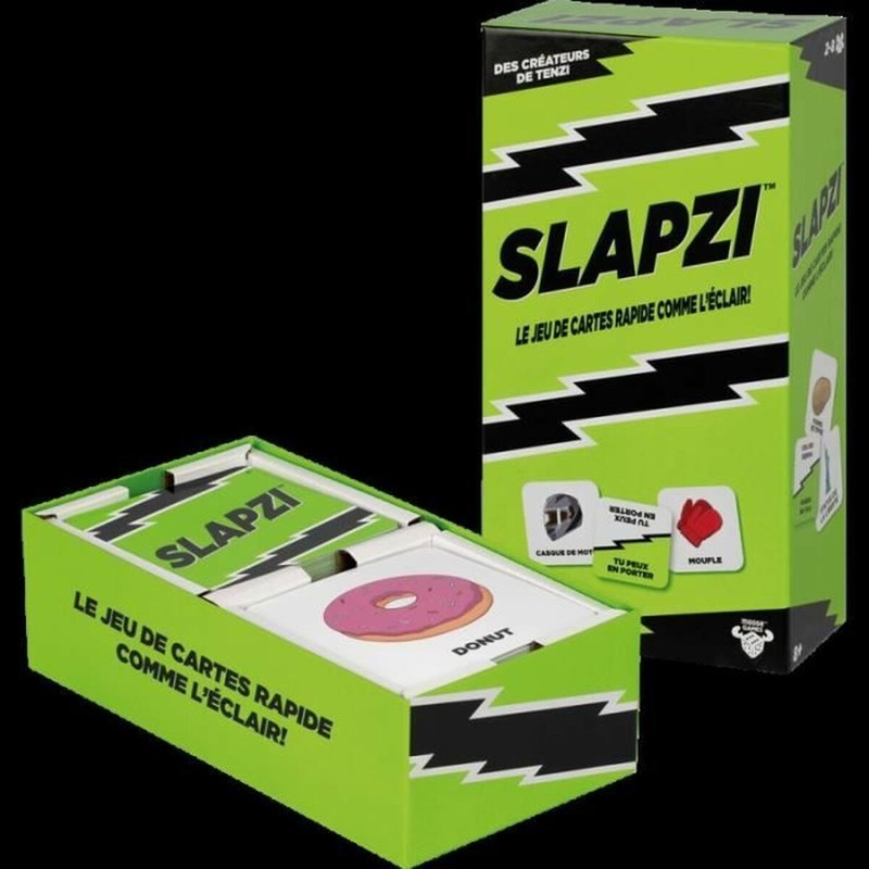 Juego mesa familiar Slapzi, cartas con imágenes