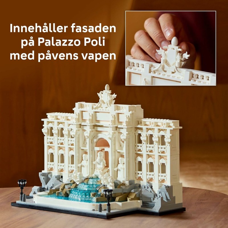 Construcción detallada de la Fontana de Trevi con piezas LEGO