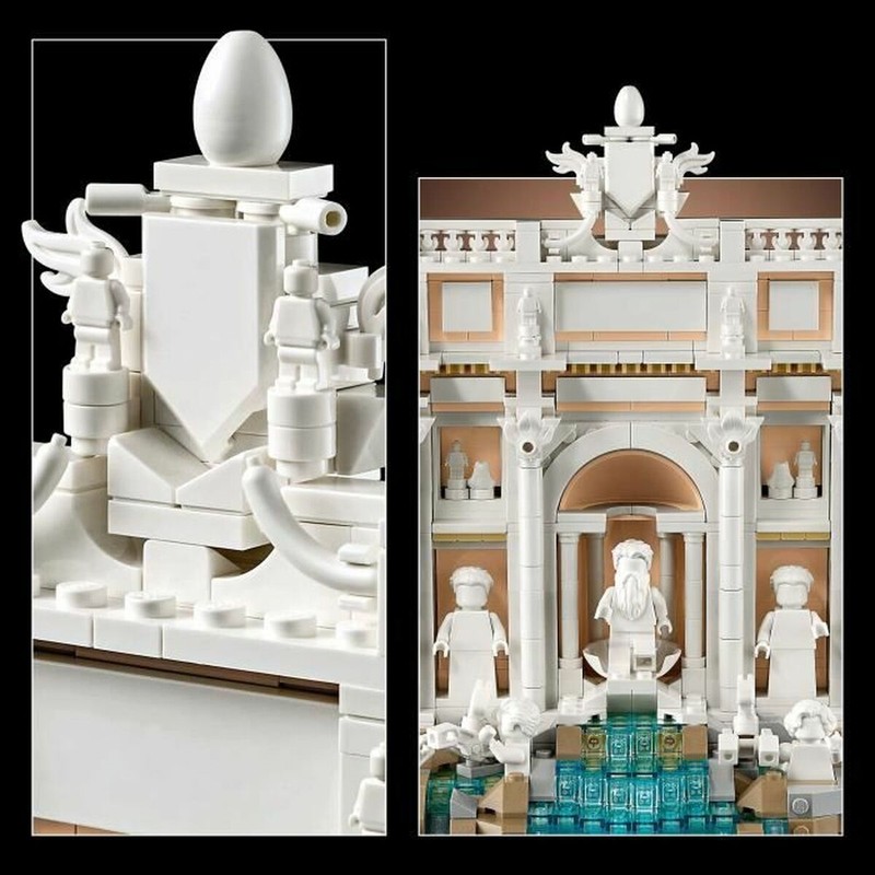 Perspectiva única de la Fontana de Trevi en formato LEGO
