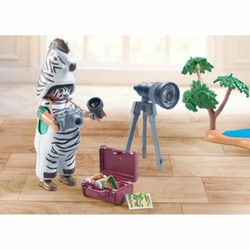 Juguetes Construcción Niños Playmobil 71295 con fotógrafo y cebras 2