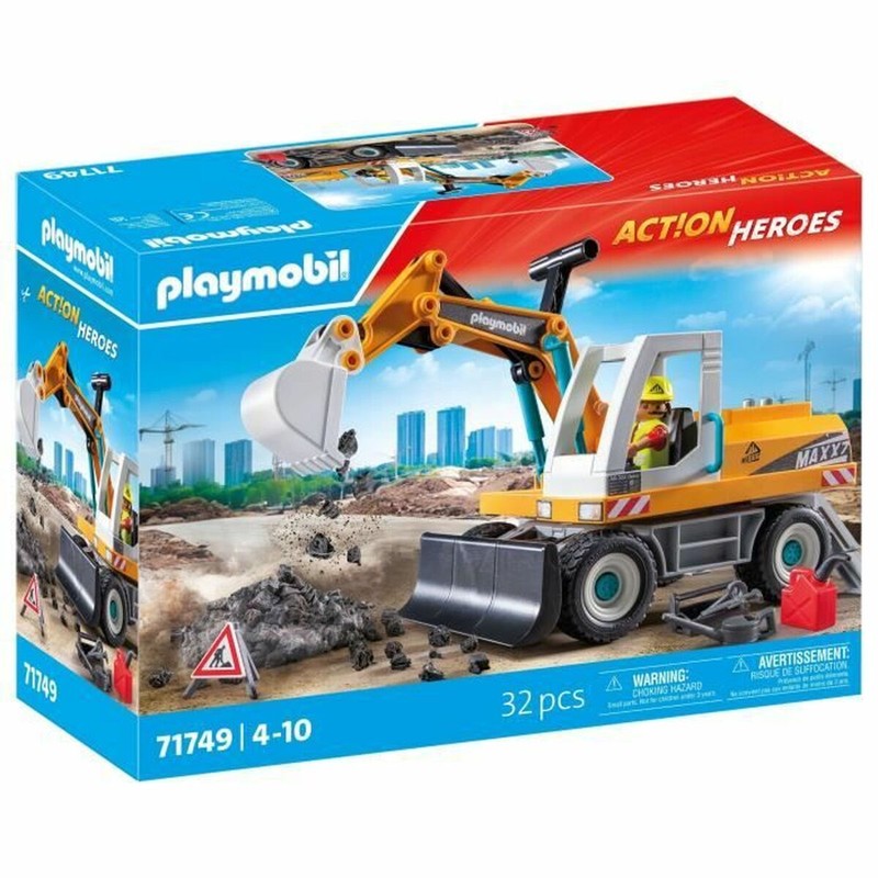 Juguetes construcción niños Playmobil 71749 excavadora amarilla