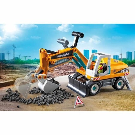 Playset Playmobil de vehículos, vista lateral con figura