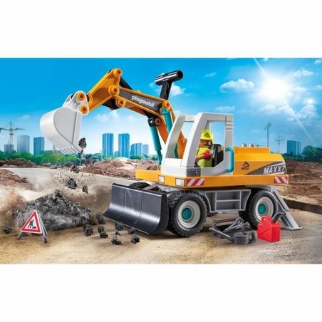 Excavadora Playmobil 71749 en acción, estimula juego creativo
