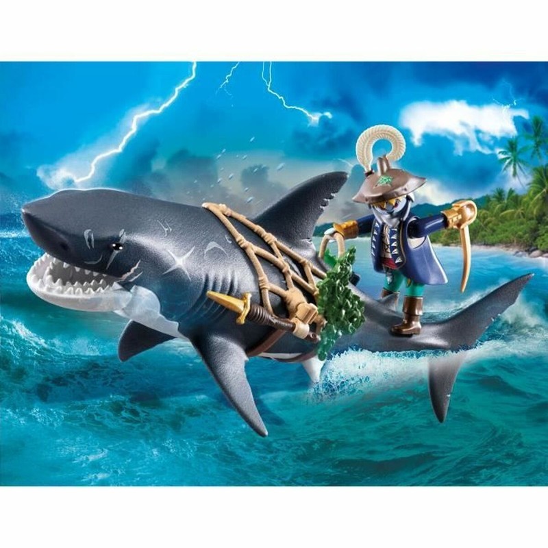 Detalle del tiburón articulado del playset Playmobil 71793