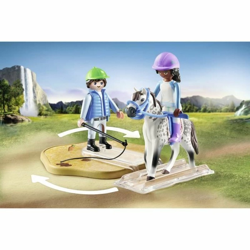 Set construcción educativo Playmobil con figuras de caballos