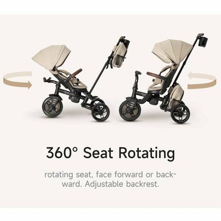 Triciclo plegable infantil con asiento giratorio y manillar parental