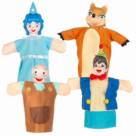 Pack de 4 marionetas Pinocho para juego de rol y narración de historias