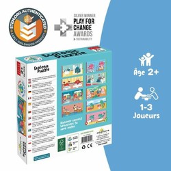 Juguetes construcción niños: Puzzle Adventerra ecológico de 24 piezas para aprender sobre animales. 2