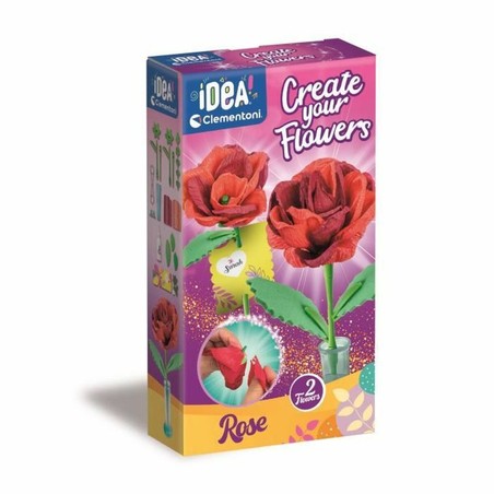 Kit manualidades infantil Clementoni Crea tus flores rosa
