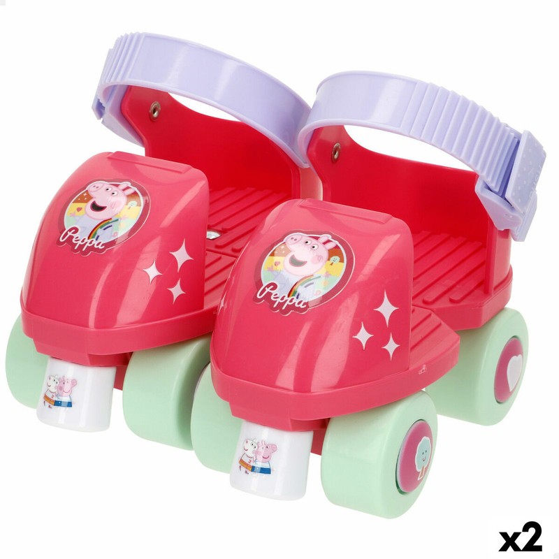 Patines Peppa Pig ajustables para niños, ideal para principiantes.