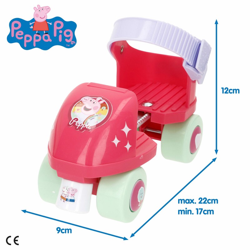 Patines infantiles de Peppa Pig talla 32-36, con ajuste de seguridad.