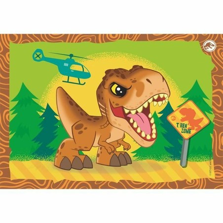 Niño montando un puzzle temático Jurassic World, desarrollo motricidad fina