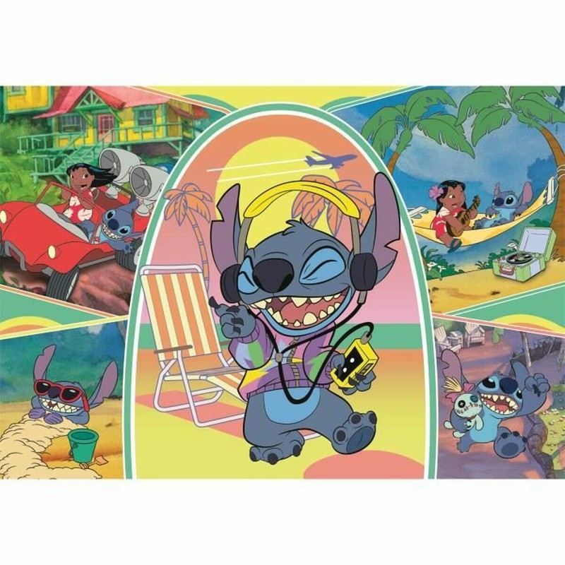 Rompecabezas Stitch en idioma francés para aprender jugando