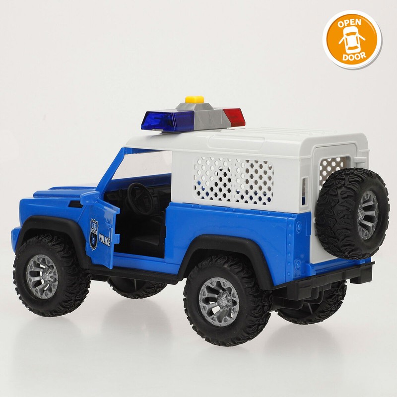Coche todoterreno infantil de policía con puertas abribles