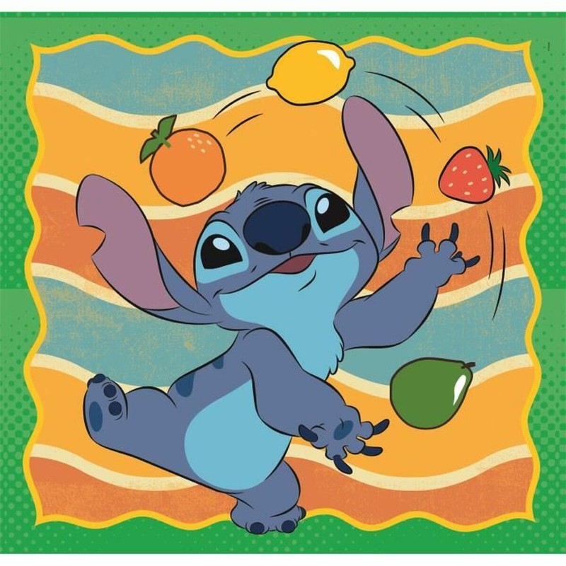 Juego educativo Stitch, niños montando puzzle de 48 piezas