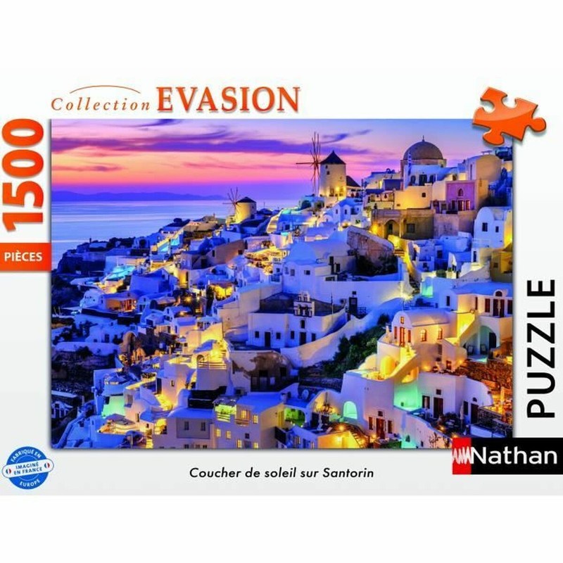 Juguetes construcción niños: Puzzle Ravensburger Nathan atardecer Santorini