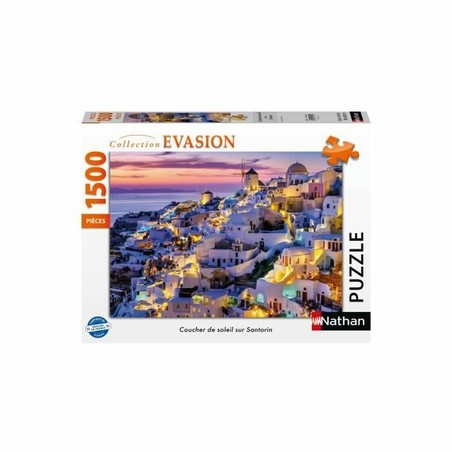 Set construcción educativo: Puzzle de 1500 piezas Santorini, ideal para la mente