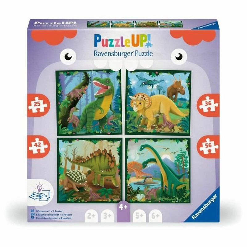 Puzzle infantil Ravensburger UP! de dinosaurios, estimula la mente