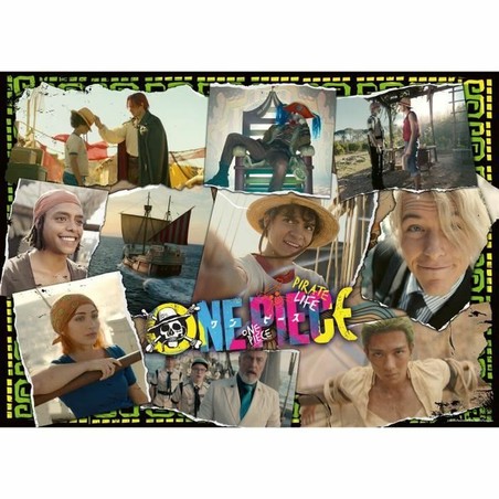 Vista completa del Puzzle Ravensburger One Piece montado, calidad premium