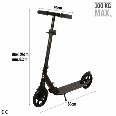 Detalle de ruedas de 180mm y rodamientos ABEC-7 del patinete EVO