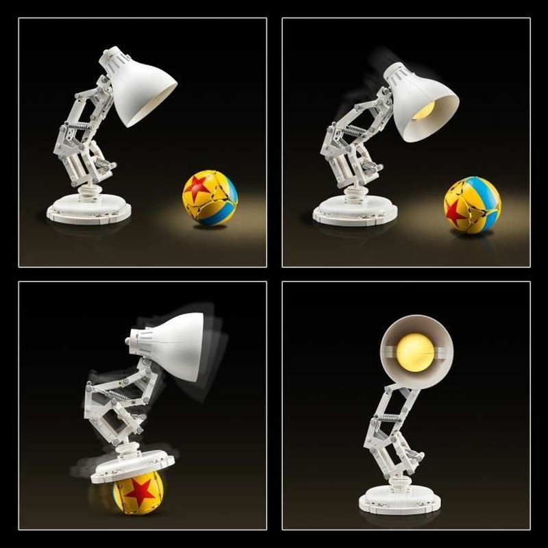 Componentes del set LEGO Ideas Luxo Jr. antes del montaje