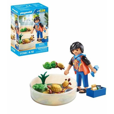 Bloques construcción infantiles Playmobil terrario de tortugas