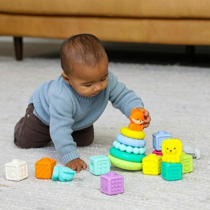 Caja de bloques de construcción Infantino con 100 piezas, diversión garantizada