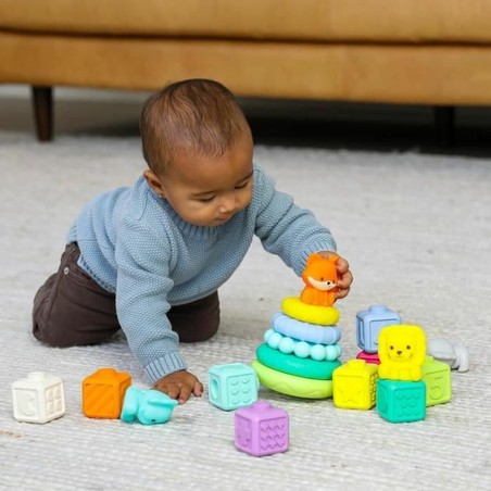 Caja de bloques de construcción Infantino con 100 piezas, diversión garantizada