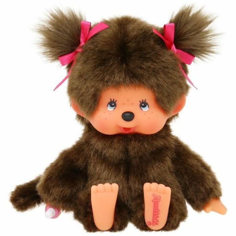 Peluche Monchhichi Bandai original de mono marrón 20cm