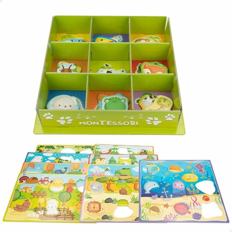 Juguetes construcción niños Lisciani cajas animales Montessori