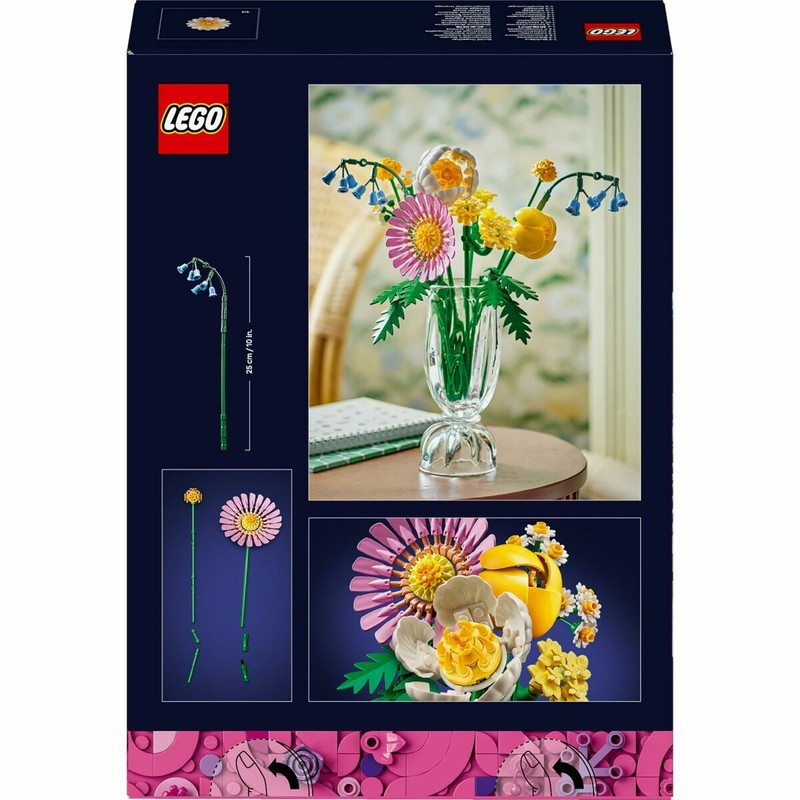 Detalles del ramo de flores LEGO de plástico