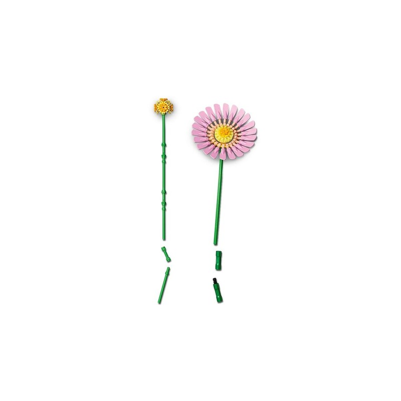 Diseño detallista de las flores LEGO de juguete