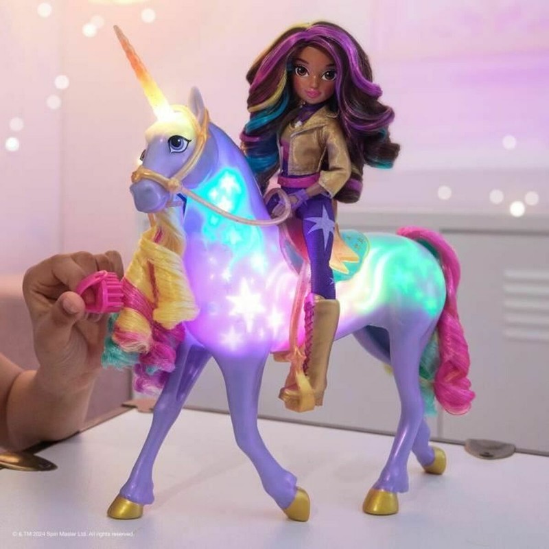 Vista frontal de la Muñeca Unicornio Interactivo