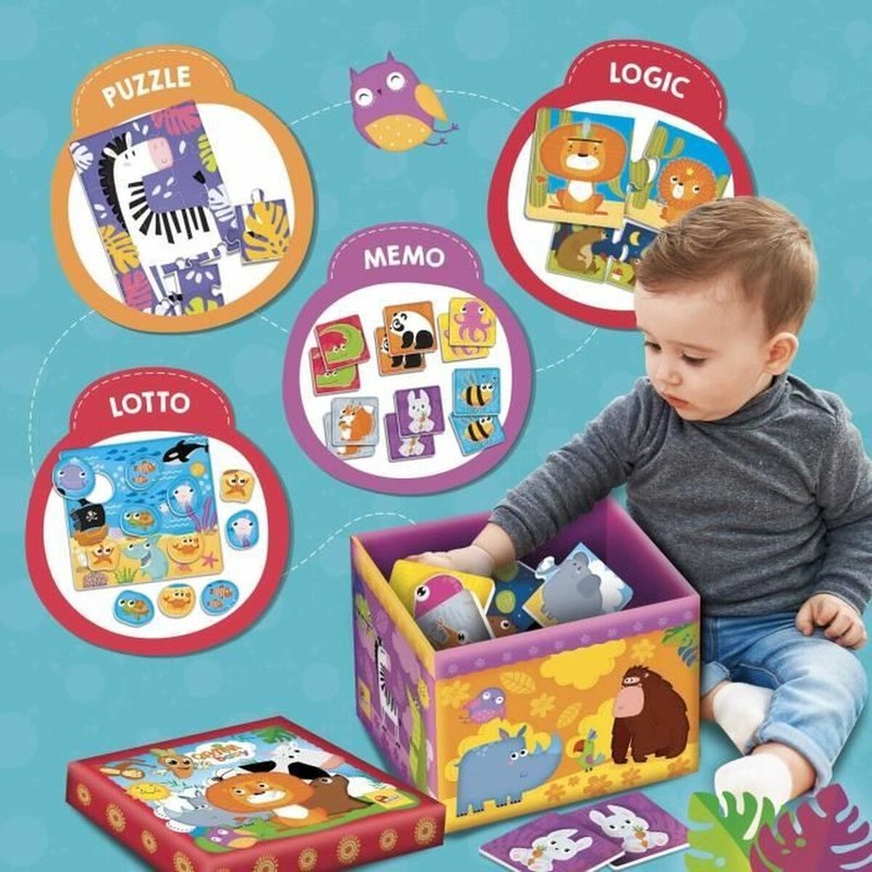 Detalle de bloques madera ecológicos y su compatibilidad con otros sets de juego.