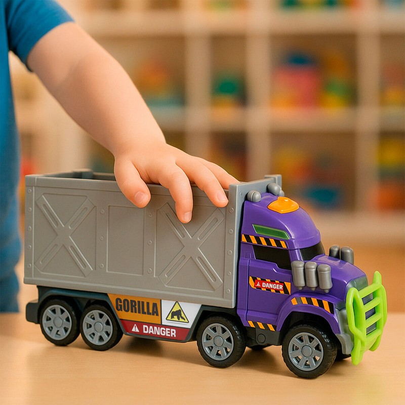 bloques construcción infantiles - camión con luz y sonido